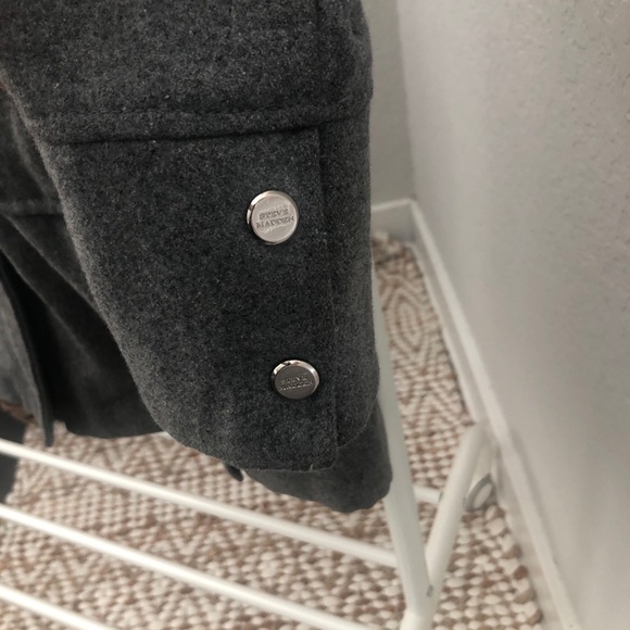 STEVE MADDEN Womens Coat Wool Light Gray Size M - Picture 3 of 6